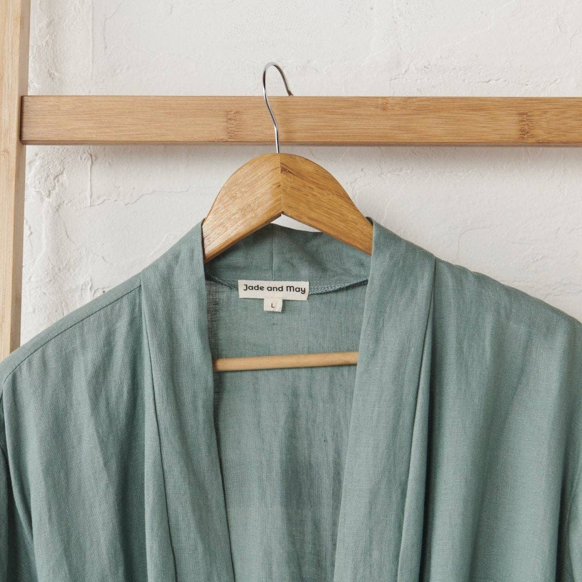 Linen Bathrobe - Sage Green