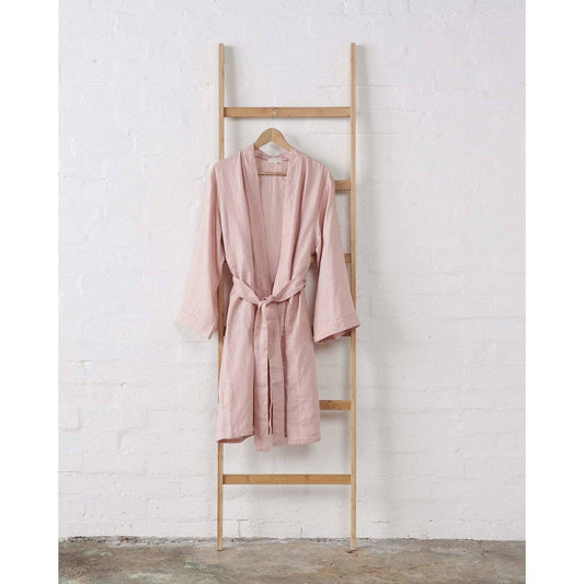 Linen Bathrobe - Pink