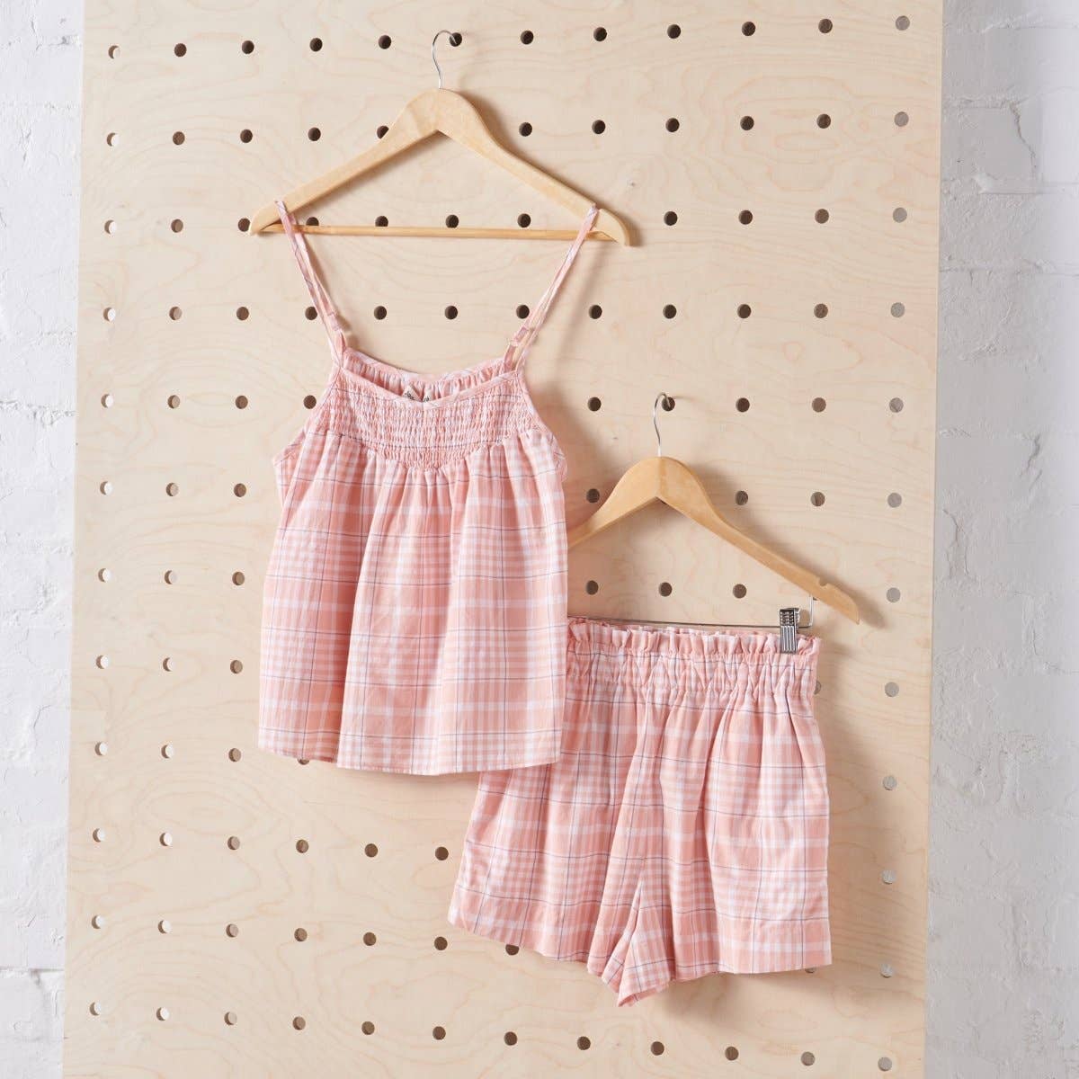 Linen Sets | Peach Tartan