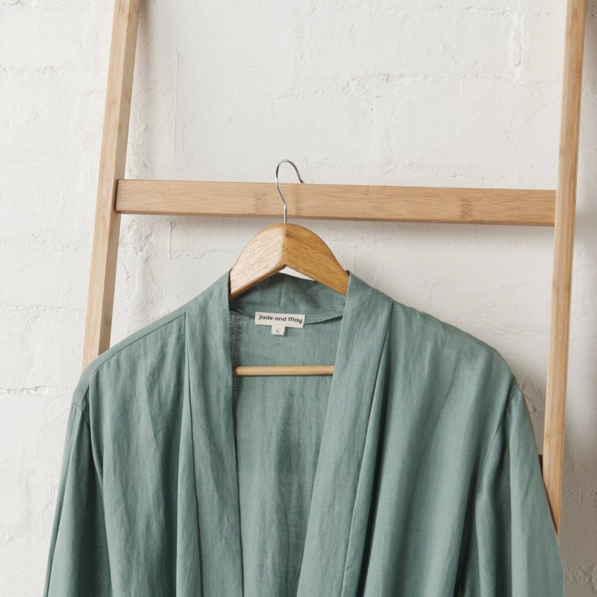 Linen Bathrobe - Sage Green