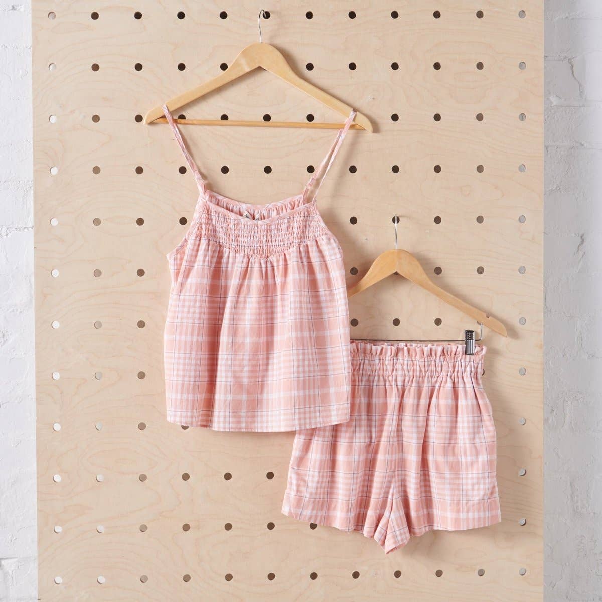 Linen Sets | Peach Tartan