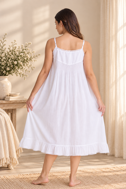 Arabella Pin Tucked Laced Nightie
