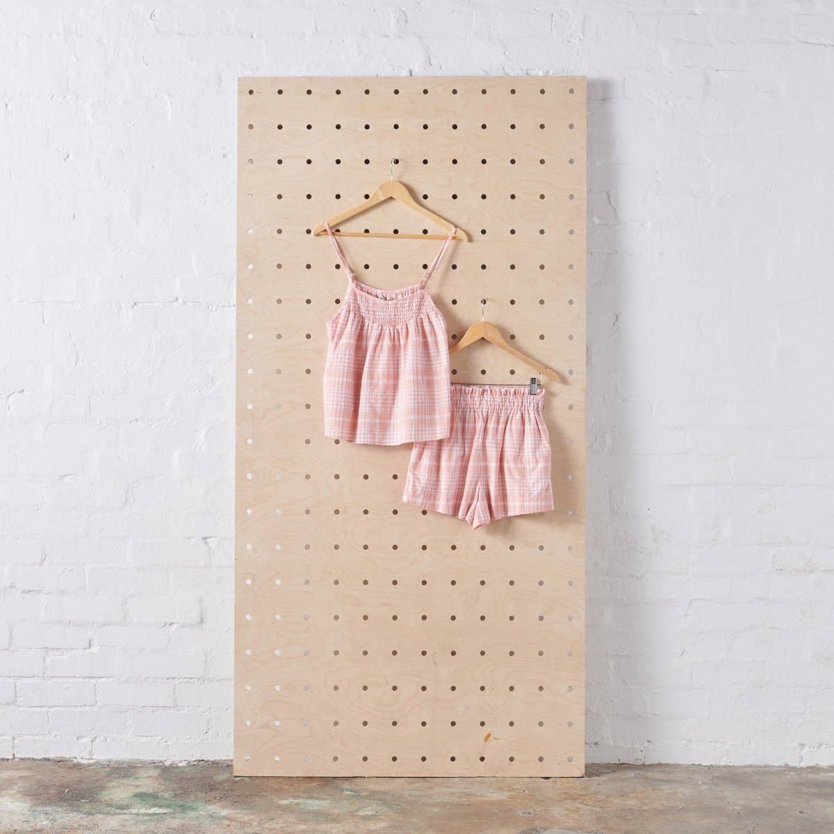 Linen Sets | Peach Tartan