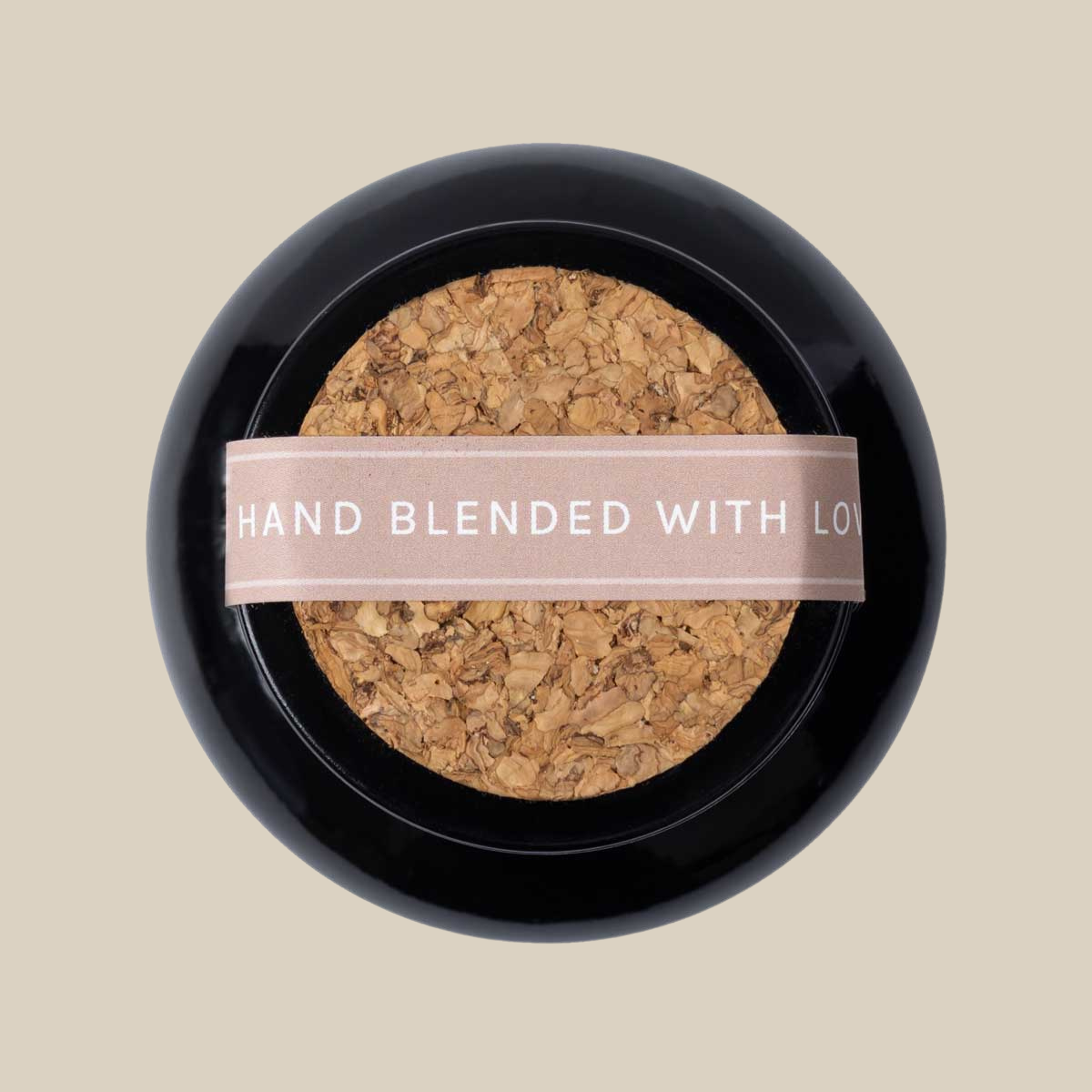 Lid made of cork on top of Moontime Boutiqu Tea