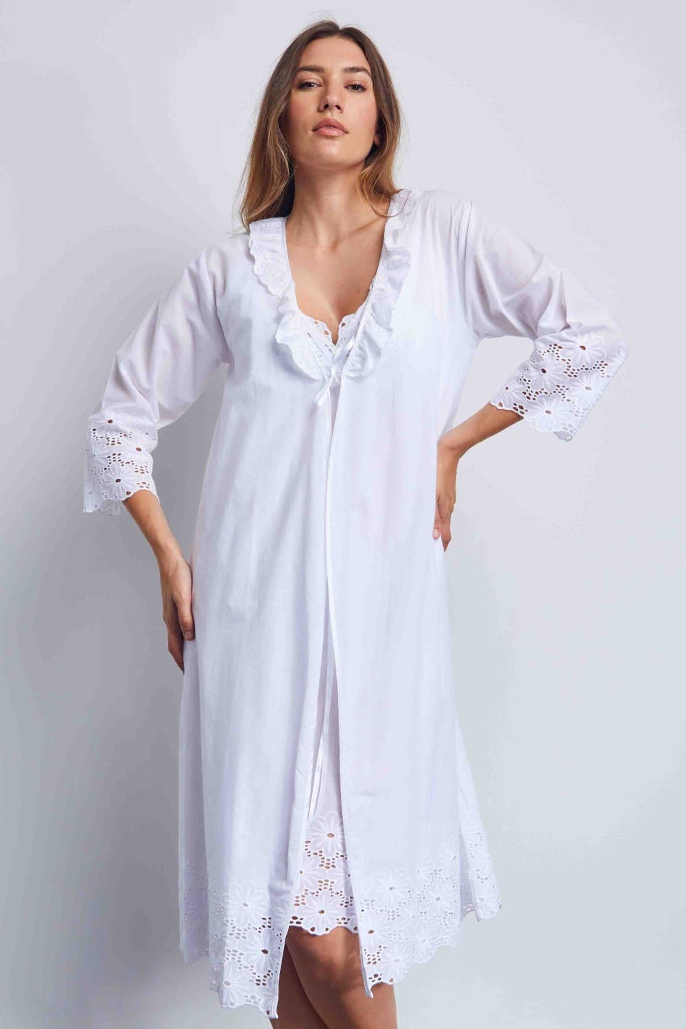 Deva Cotton Voile  Schiffli Wrap
